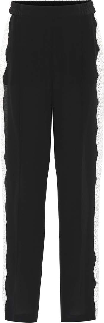 Stella McCartney Lace-trimmed silk pants