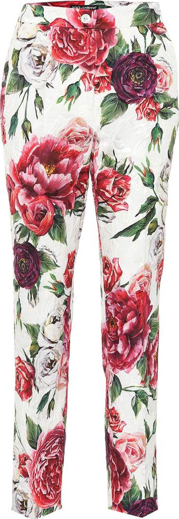 Dolce & Gabbana Floral cotton and silk-blend pants