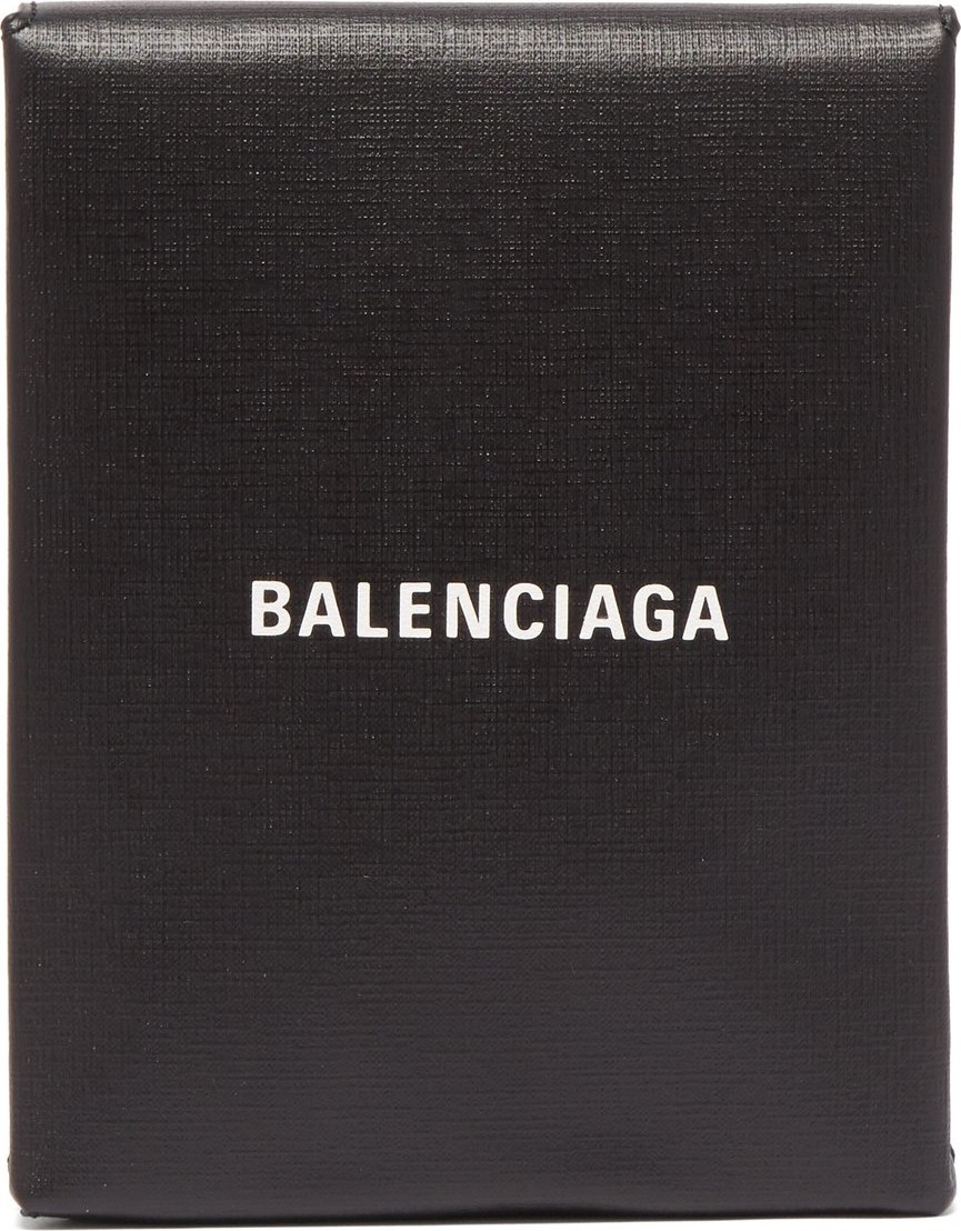 Balenciaga Logo-print leather clutch