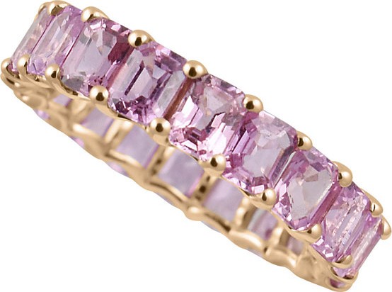 Stevie Wren 14k Rose Gold Pink/Purple Sapphire Band Ring, Size 7