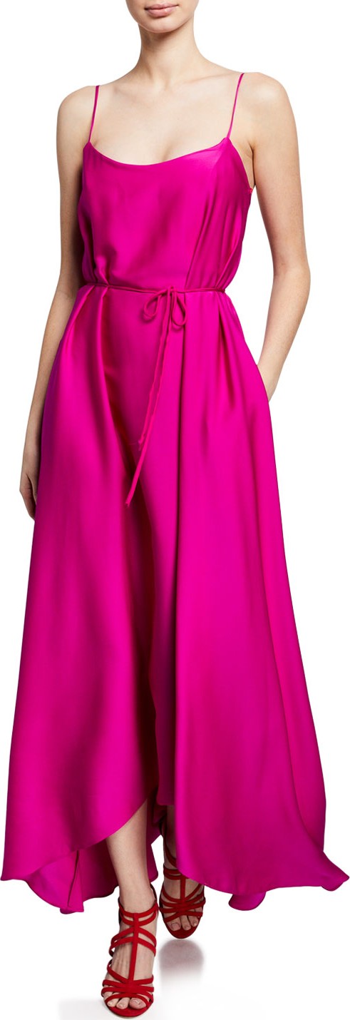 MILLY Mia Sleeveless Maxi Dress with Tie-Waist