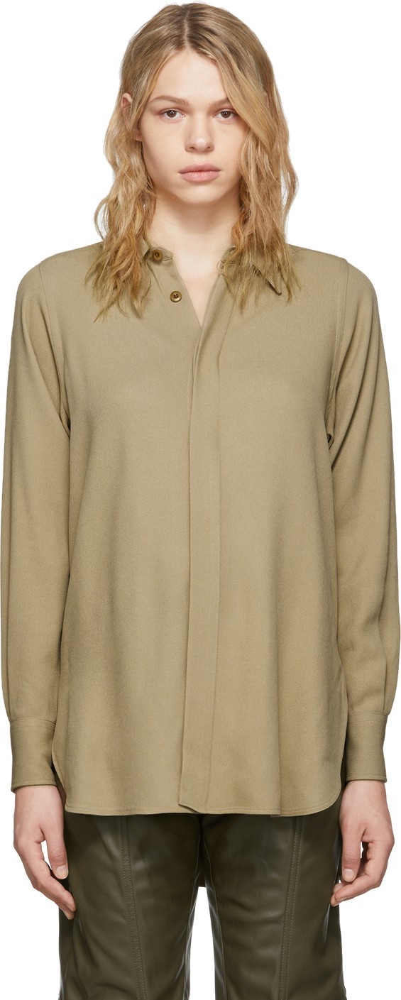 AMI Tan Oversized Button Down Shirt
