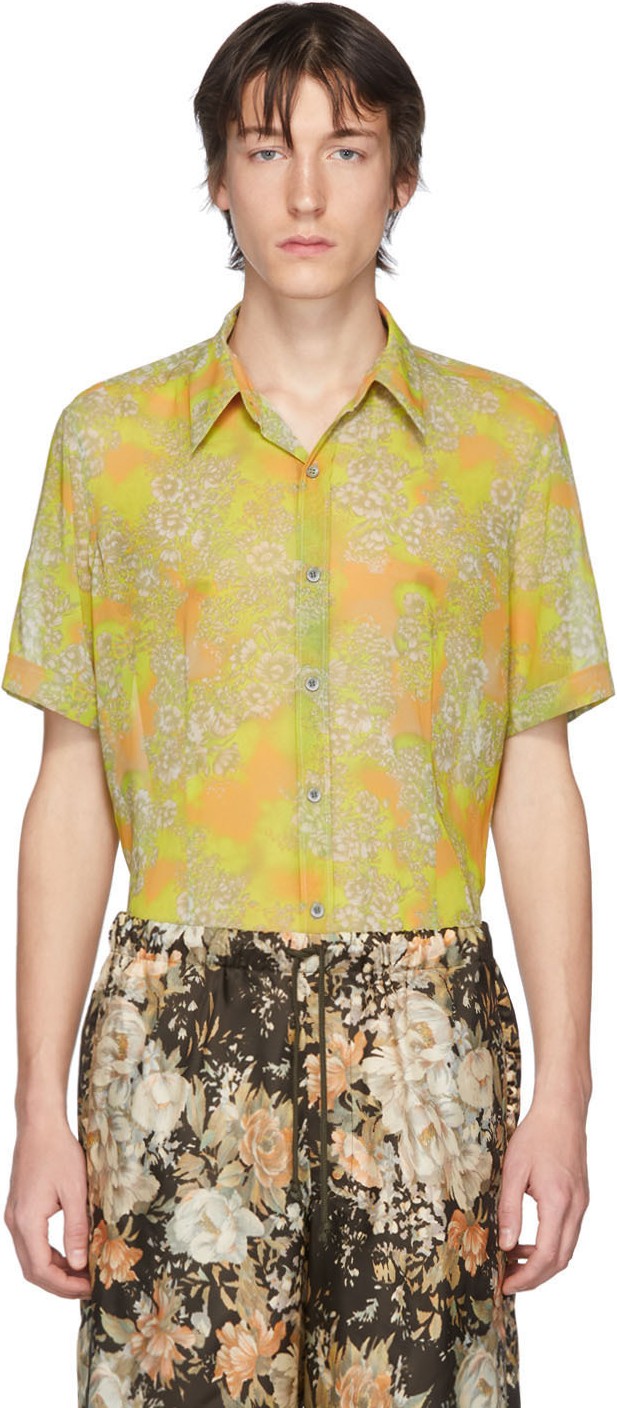 Dries Van Noten Yellow & Orange Claridge Shirt