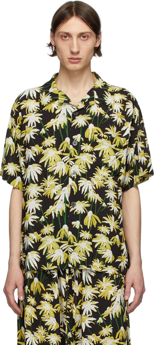 LOEWE Black & Yellow Satin Shirt