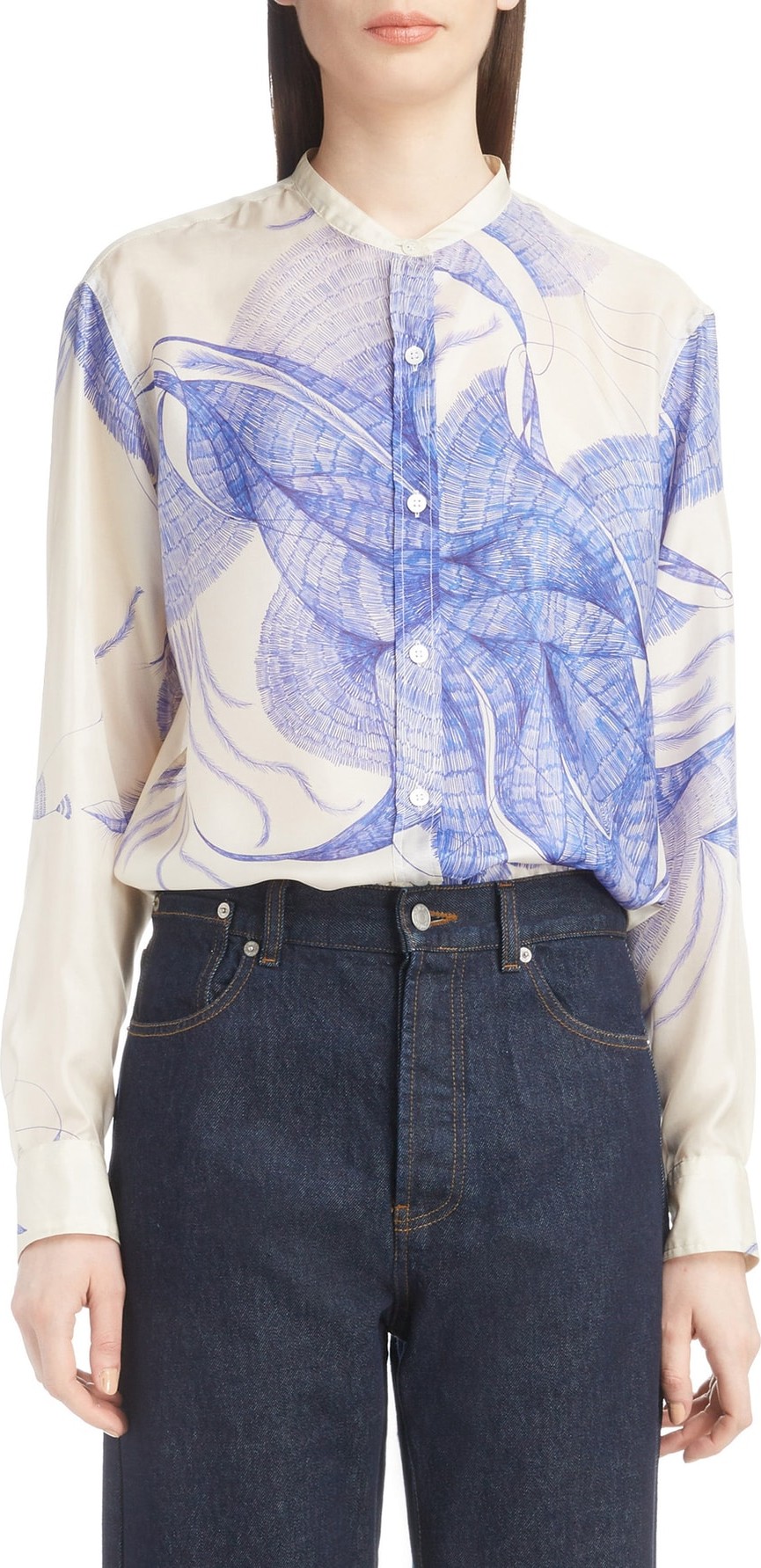 Dries Van Noten Floral Silk Blouse