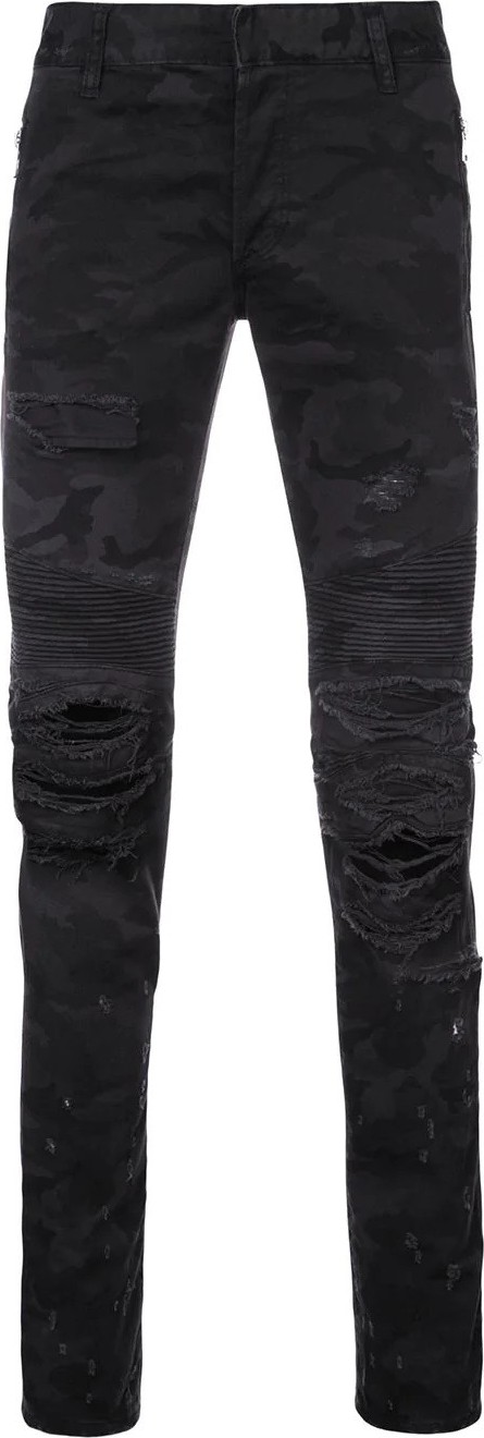 Balmain Black Camo Slim fit jeans