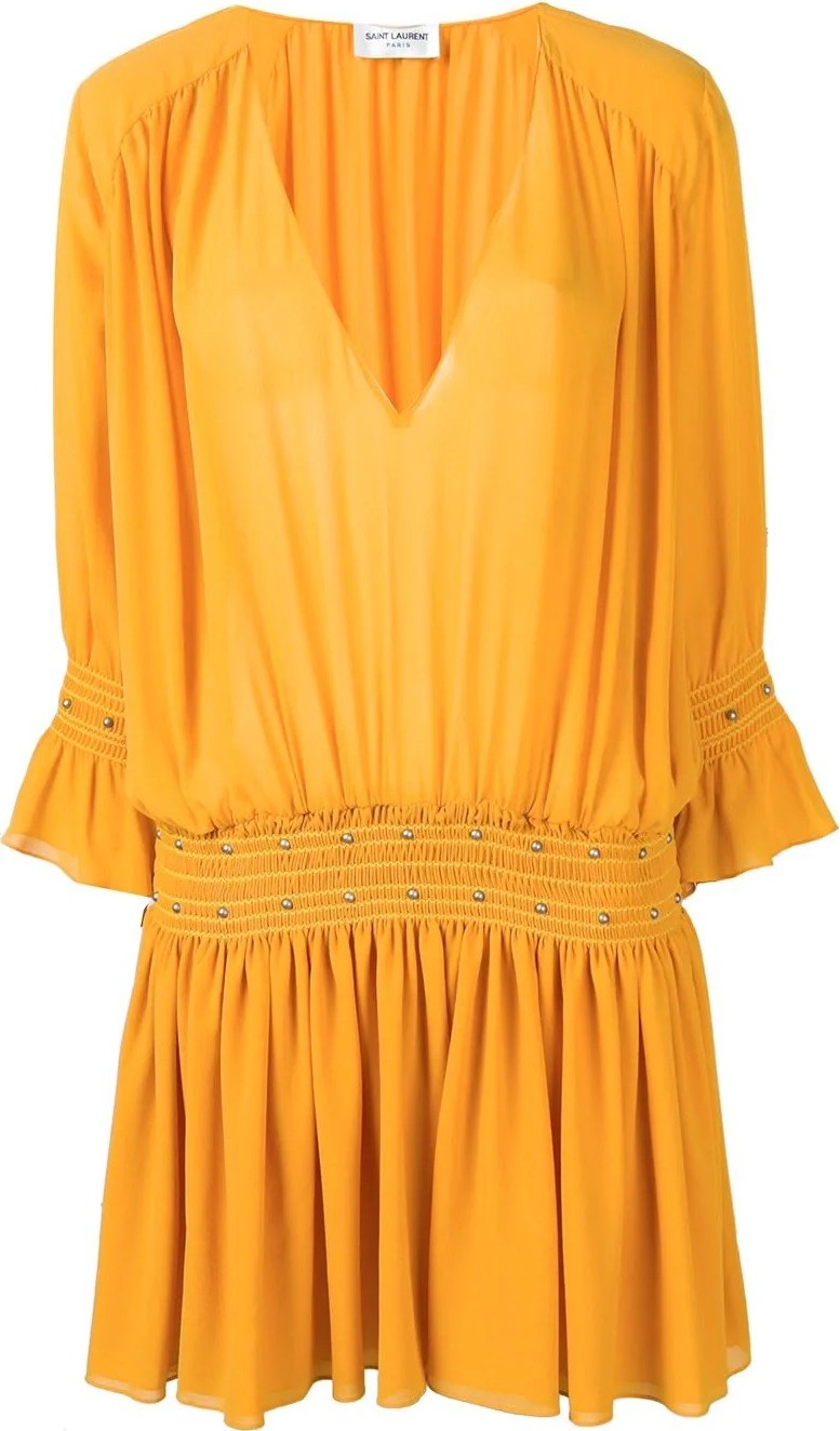 Saint Laurent studded Georgette dress