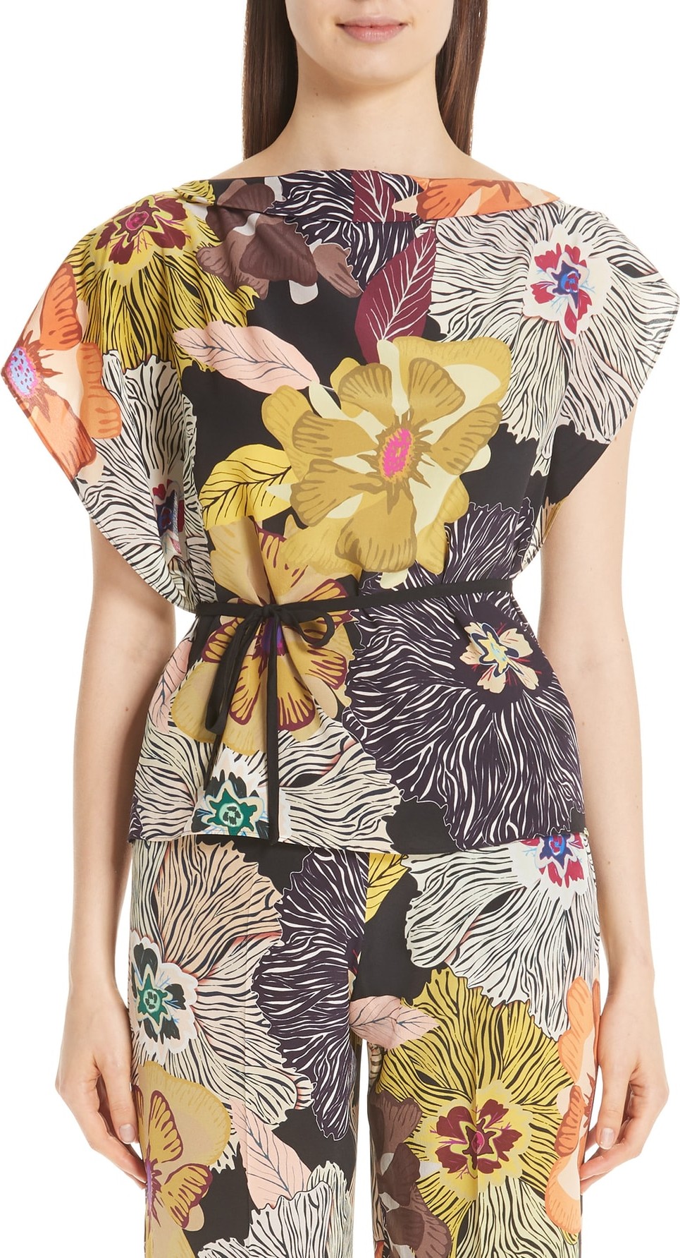 Etro Floral Print Silk Top