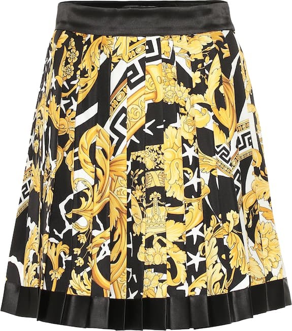 Versace Baroque pleated silk miniskirt