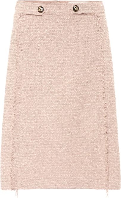 Etro High-rise tweed skirt