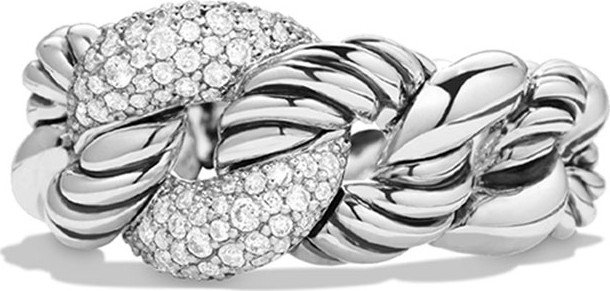 David Yurman Belmont Curb Link Ring with Diamonds