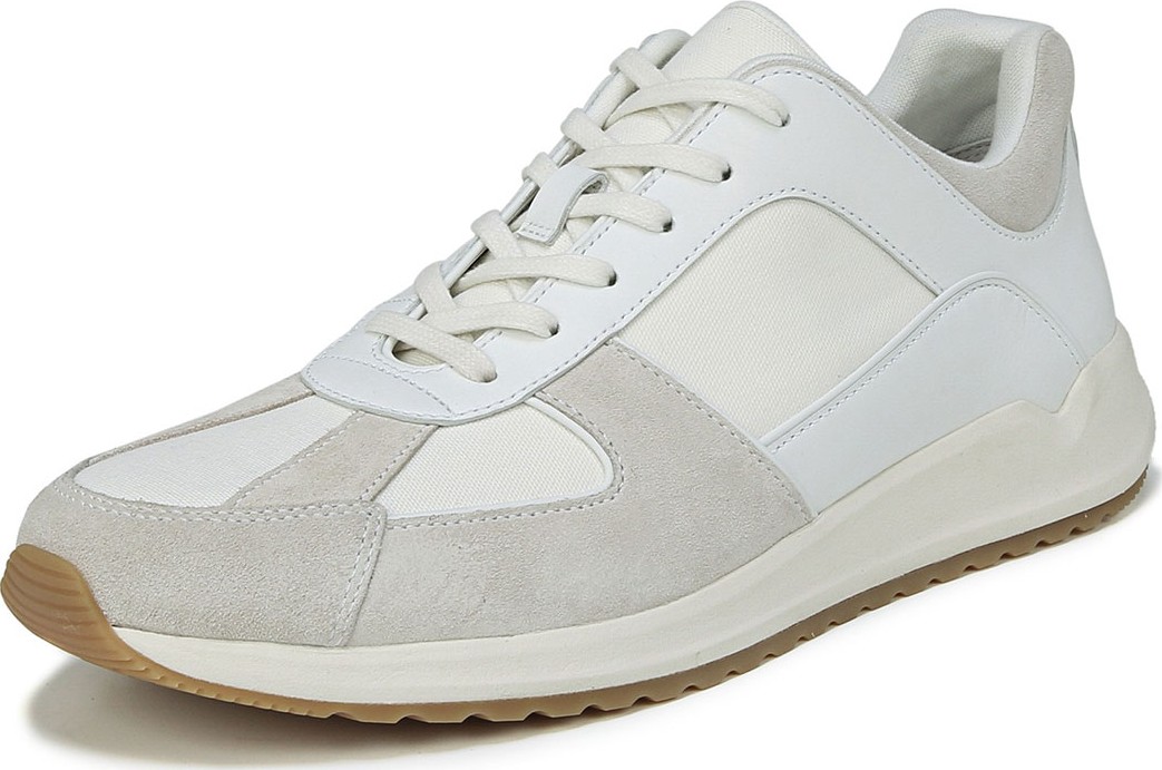 Vince Men's Griffin Suede-Trim Leather Sneakers