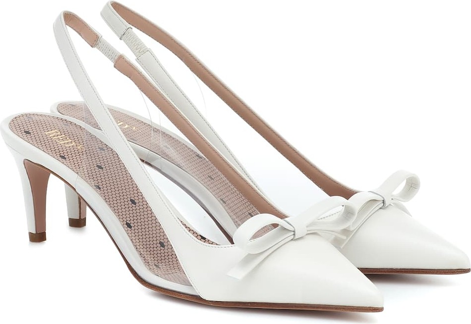RED Valentino RED (V) leather slingback pumps