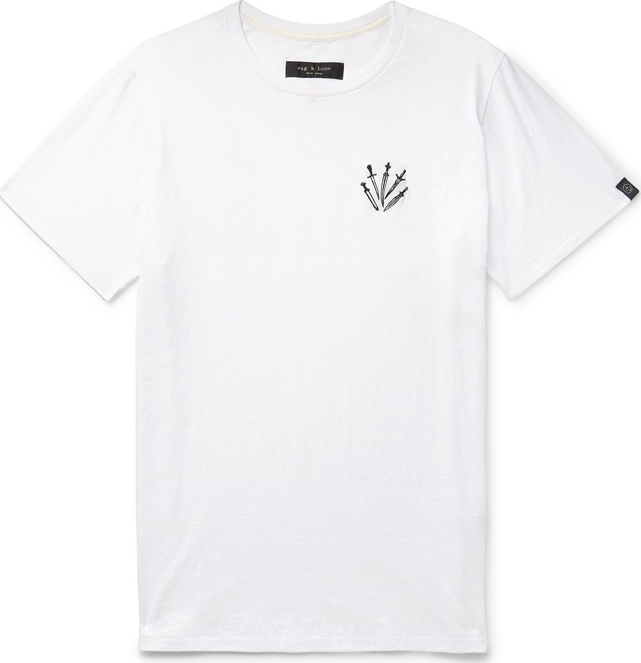 Rag & Bone Embroidered Cotton-Jersey T-Shirt