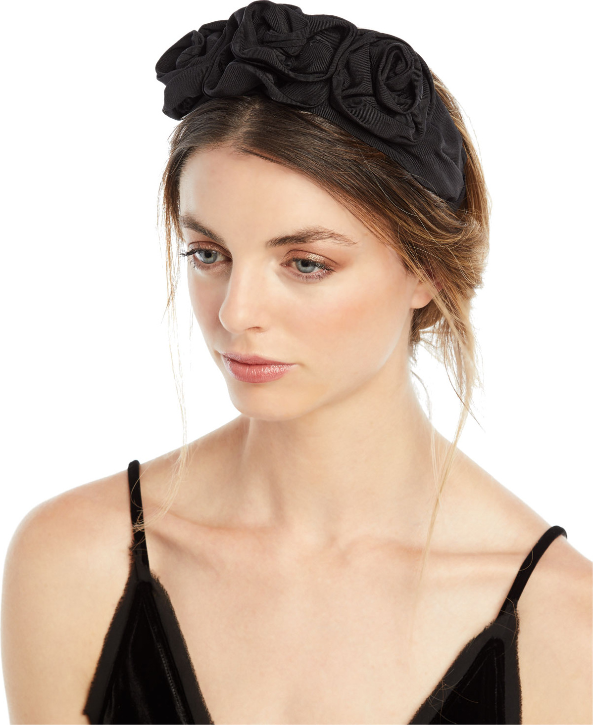 Jennifer Behr Silk Faille Triple Rosette Headband
