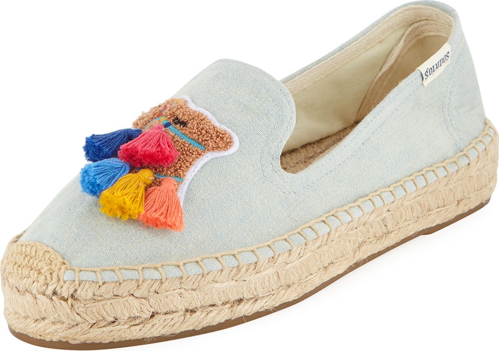 Soludos Tassel Camel Espadrille Smoking Slippers
