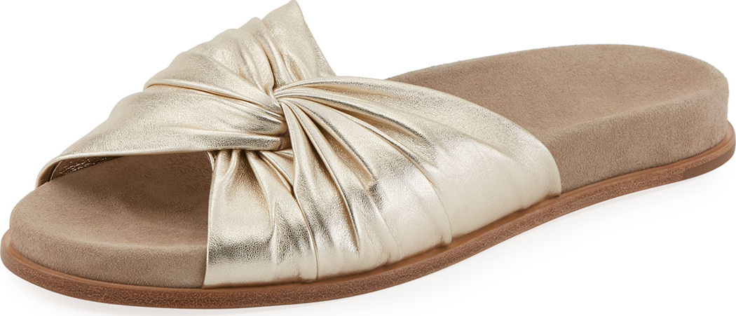 Prada Metallic Twisted Slide Sandal