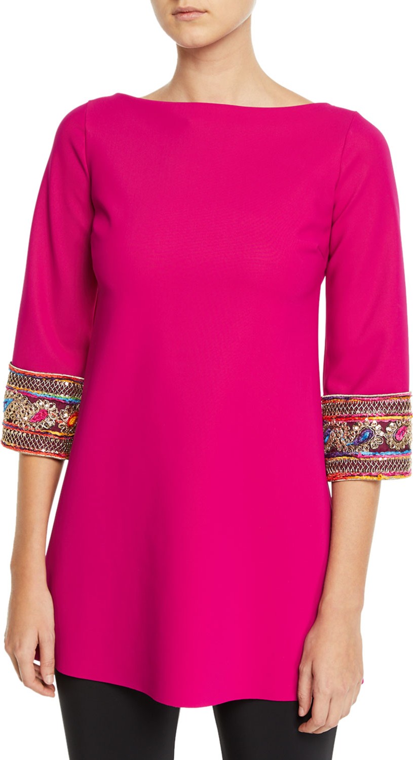 La Petite Robe di Chiara Boni Giuseppina Beaded-Cuff Tunic