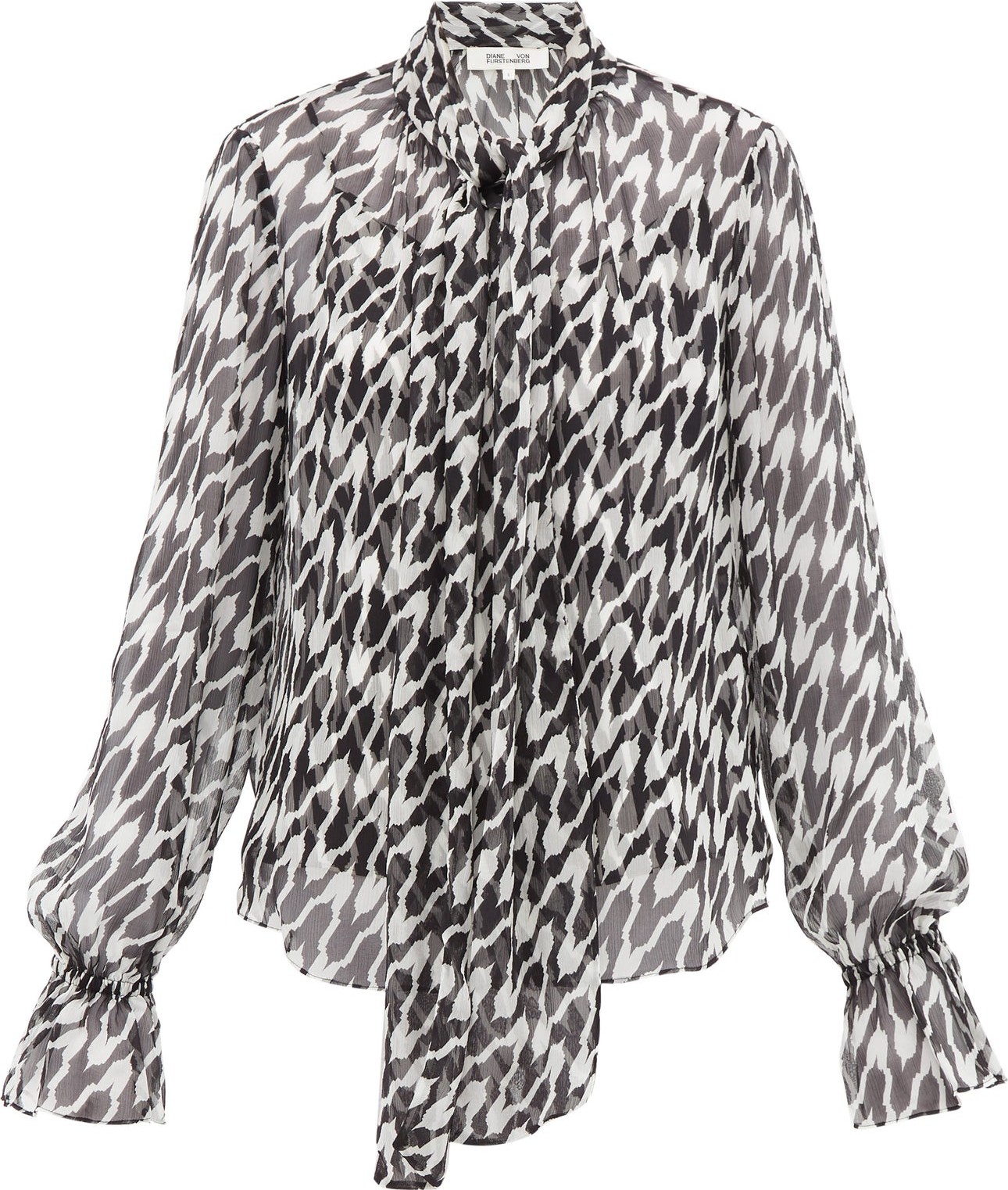 DIANE von FURSTENBERG Tina geometric-print silk-chiffon blouse