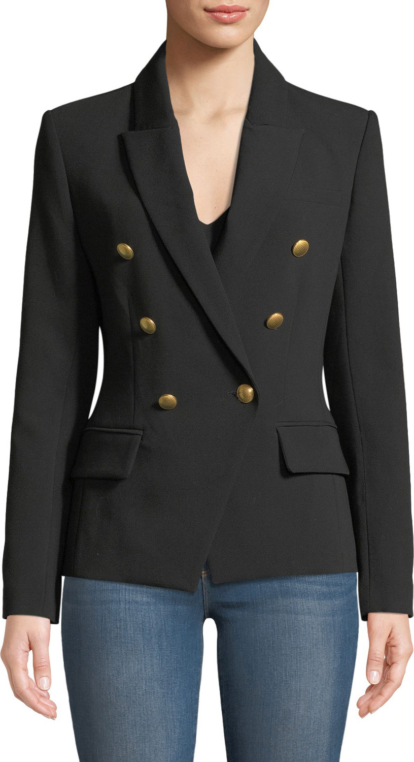 L'AGENCE Kenzie Double-Breasted Blazer Jacket
