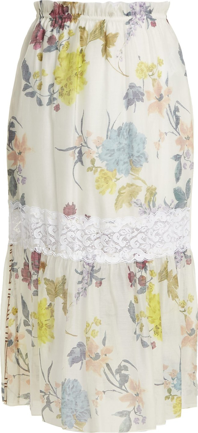 See By Chloé Floral paper-bag midi skirt