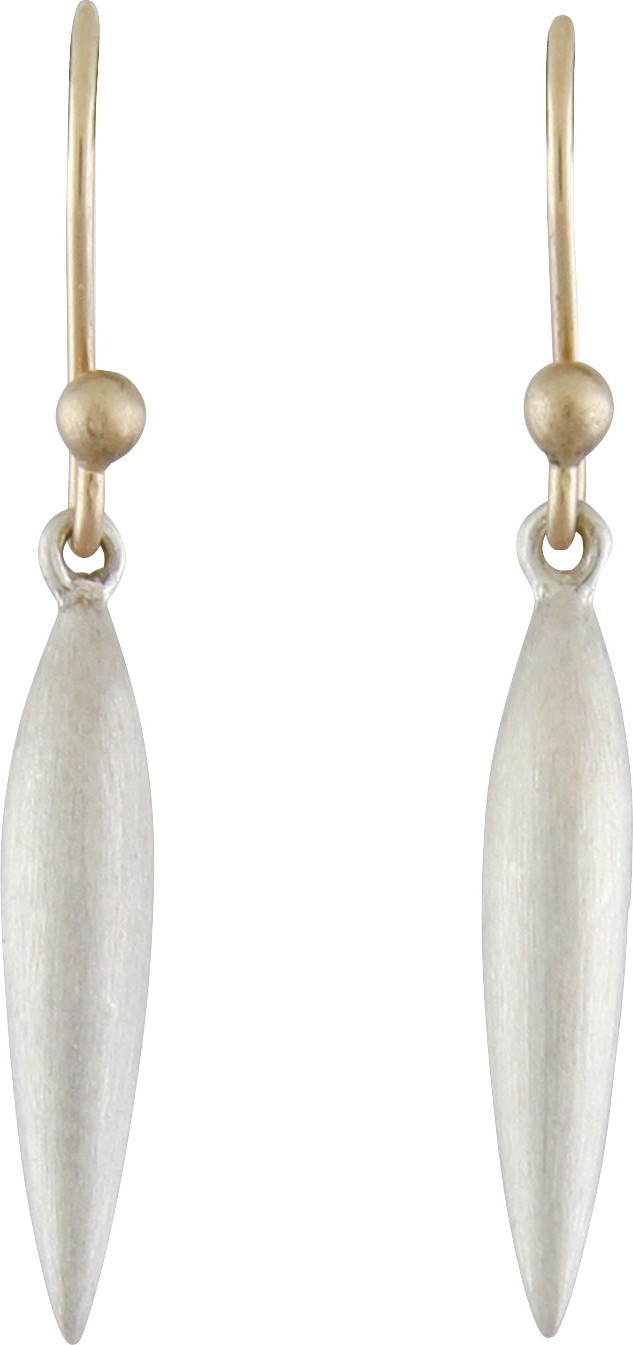 Ted Muehling Small Brushed Silver Rice Earrings