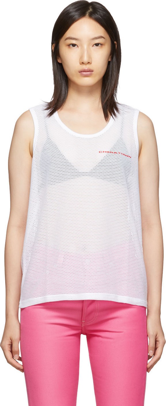 Alexander Wang White Mesh Chynatown Tank Top