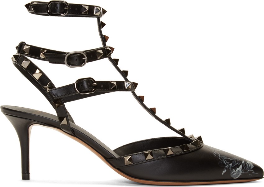 Valentino Black Valentino Garavani Undercover Edition Rockstud Caged Heels