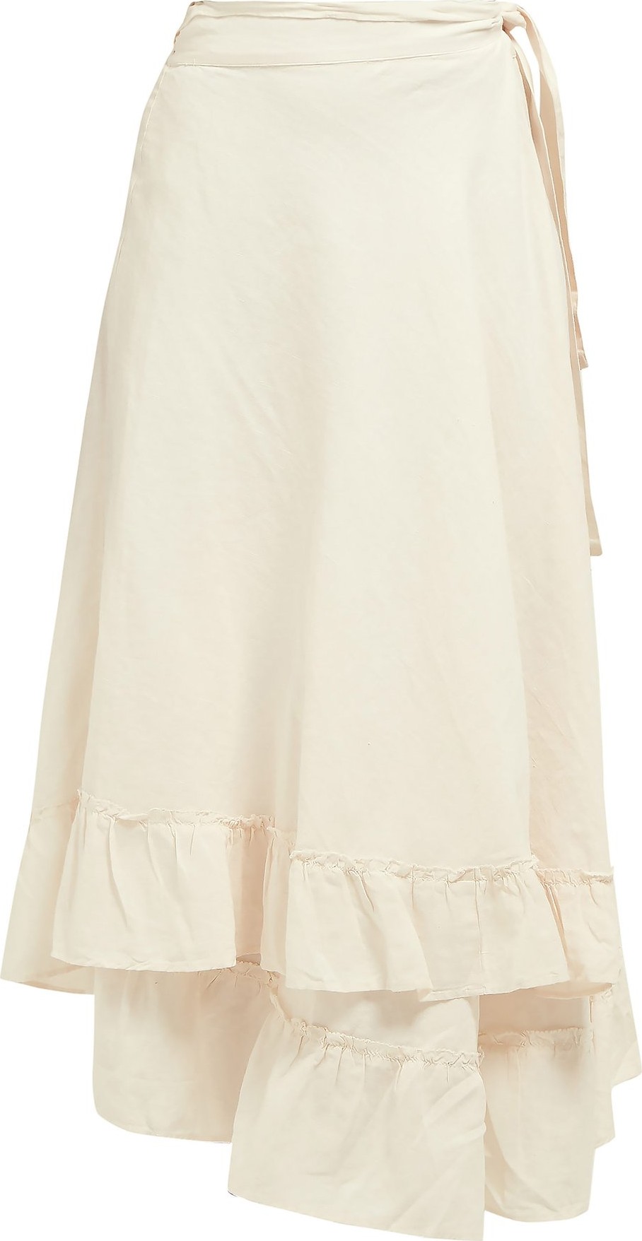 APIECE APART Feliz frill-trimmed wrap linen-blend midi skirt