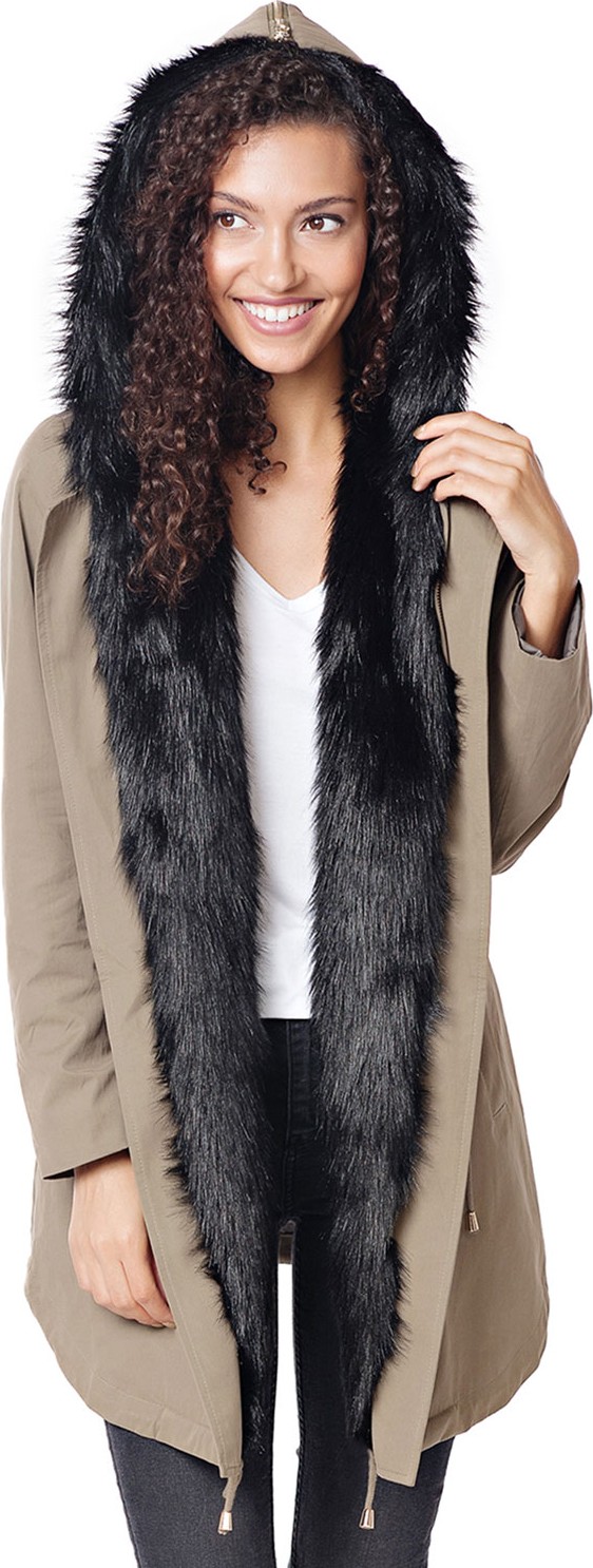 Fabulous Furs Faux Fur Anorak w/ Convertible Hood