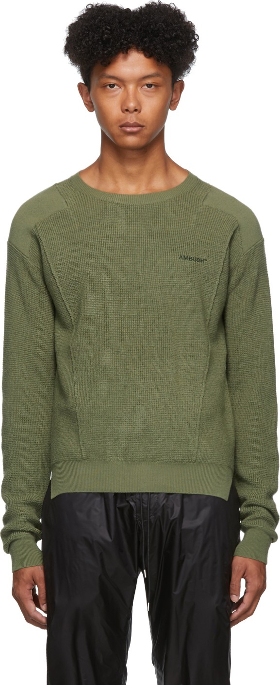 Ambush Green Waffle Knit Sweater