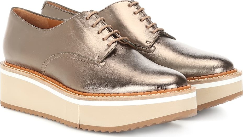 Robert Clergerie Berlin metallic leather Derby shoes