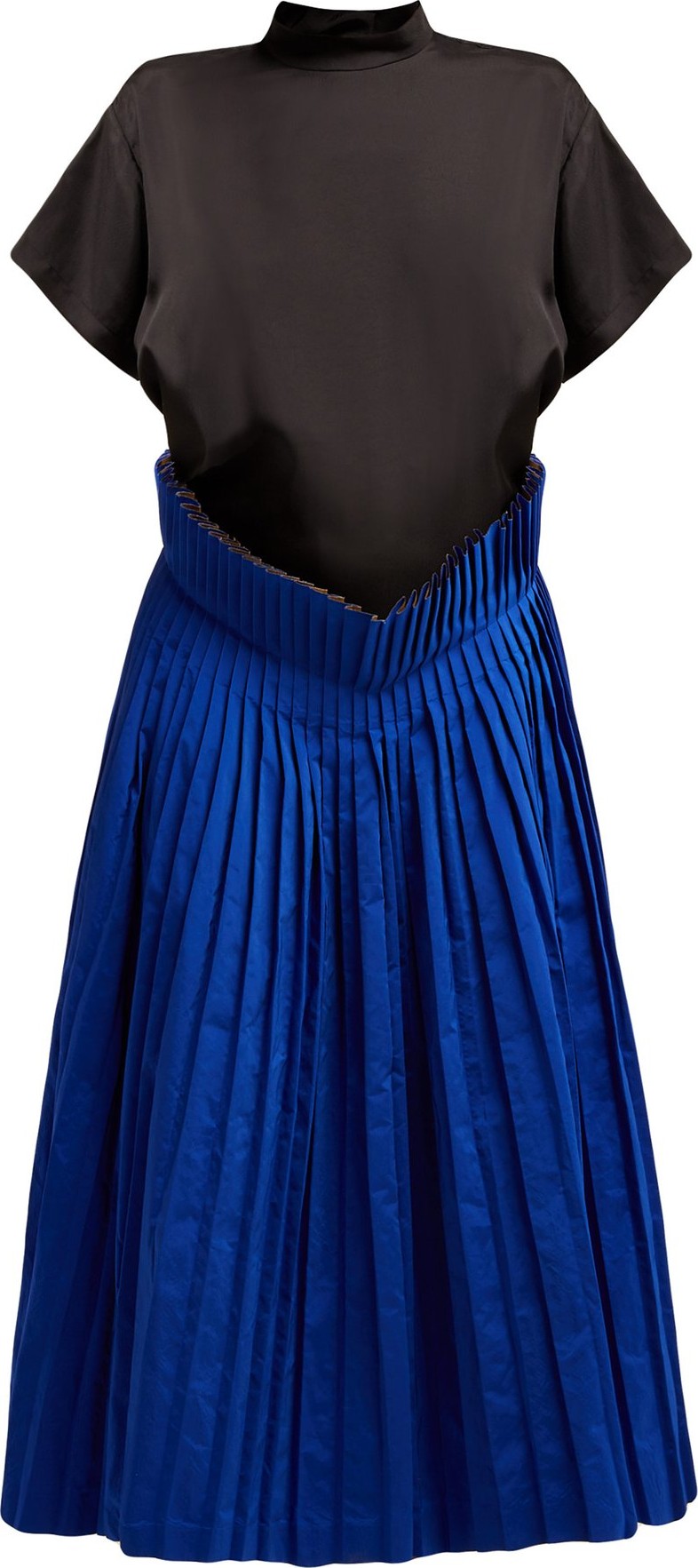 Toga Pleated twill and taffeta dress