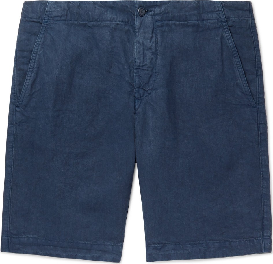 Aspesi Slim-Fit Garment-Dyed Linen Drawstring Shorts