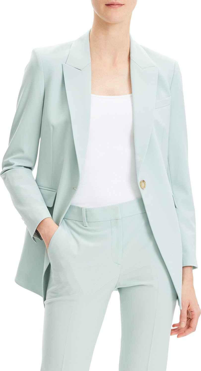 Theory Etiennette One-Button Traceable Wool Jacket