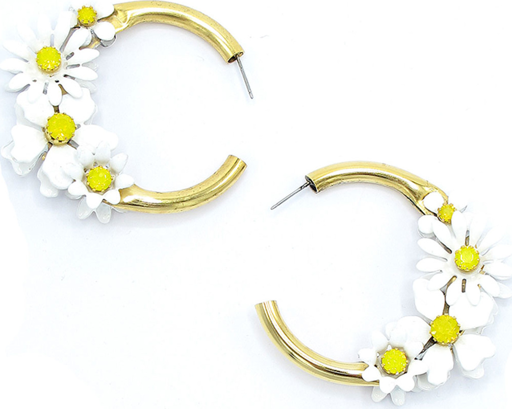 Elizabeth Cole Daisy Hoop Earrings