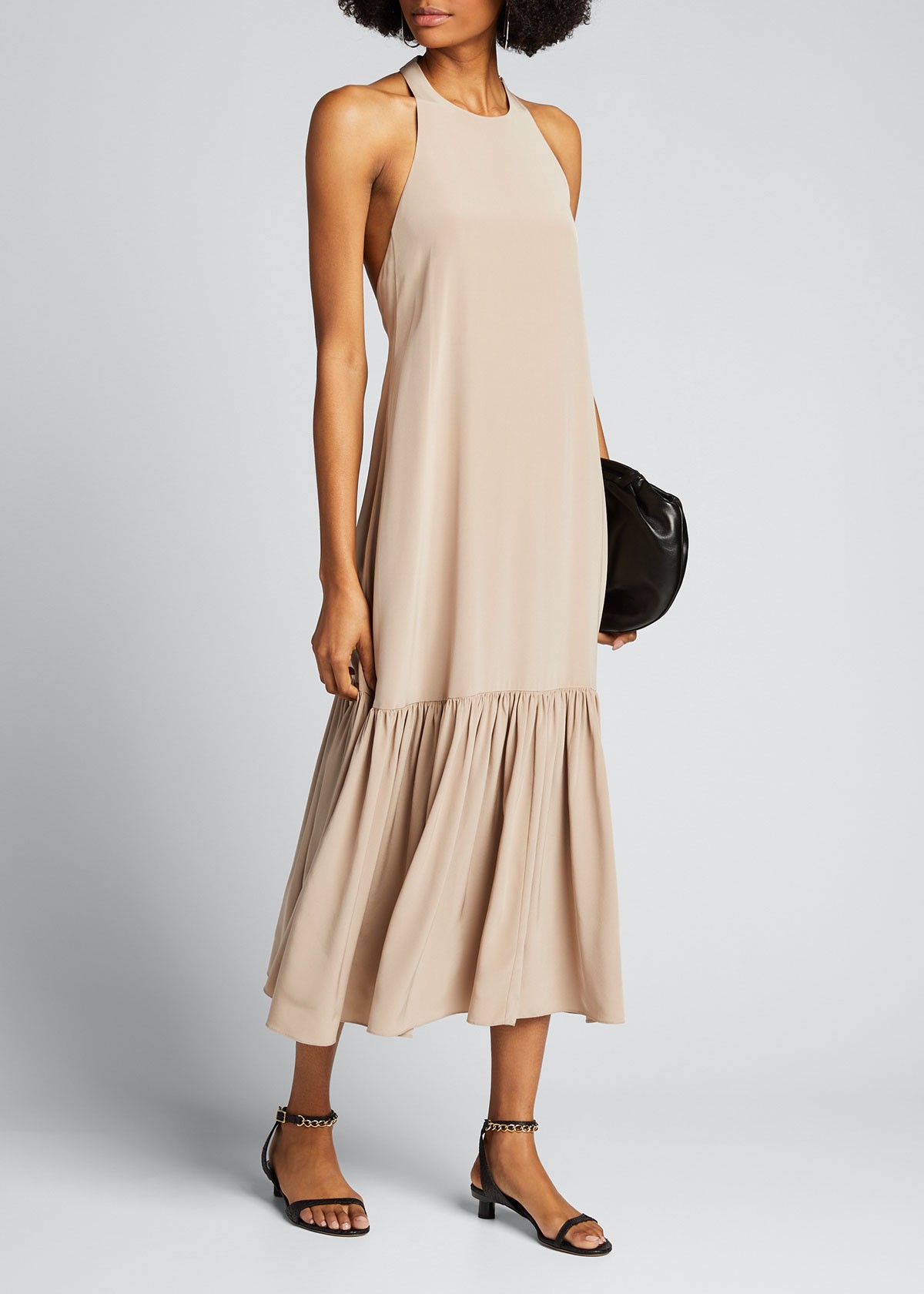 Tibi Eco Silk Halter Midi Dress