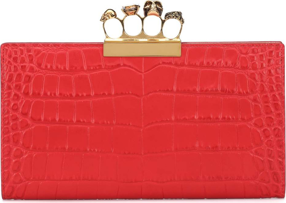 Alexander McQueen Embellished leather clutch