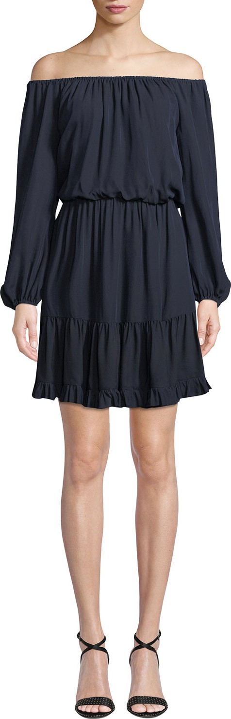 KOBI HALPERIN Brielle Off-the-Shoulder Long-Sleeve Dress