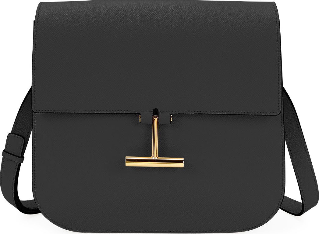 TOM FORD Tara Large Calf Grain Leather Shoulder Bag
