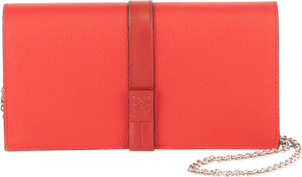 LOEWE Calfskin Leather Wallet On A Chain