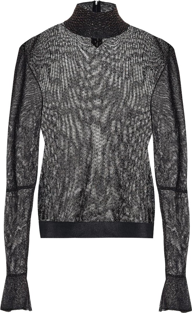 Chloe Metallic high-neck top