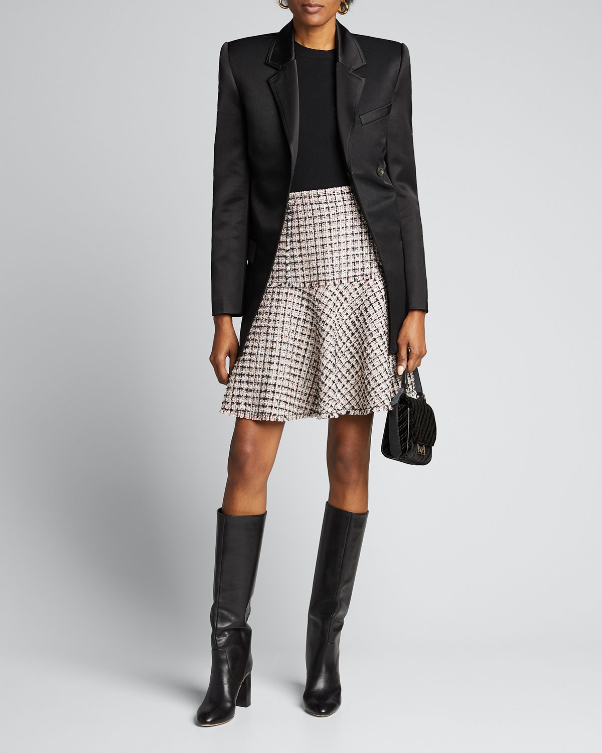 Elie Tahari Astrid Tweed A-Line Skirt
