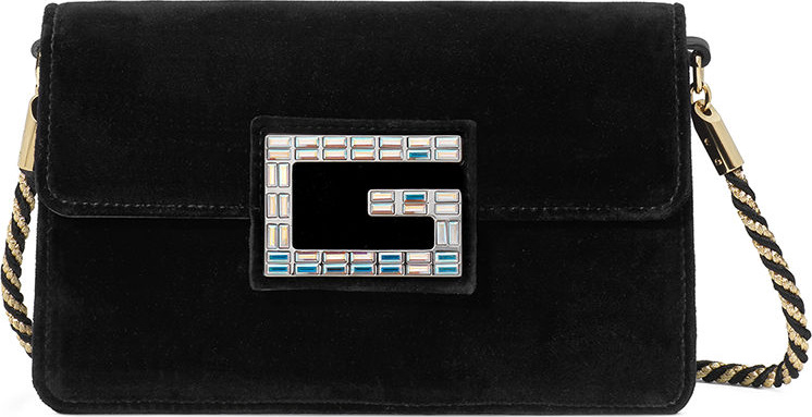 Gucci Broadway Small Velvet Shoulder Bag with Square G