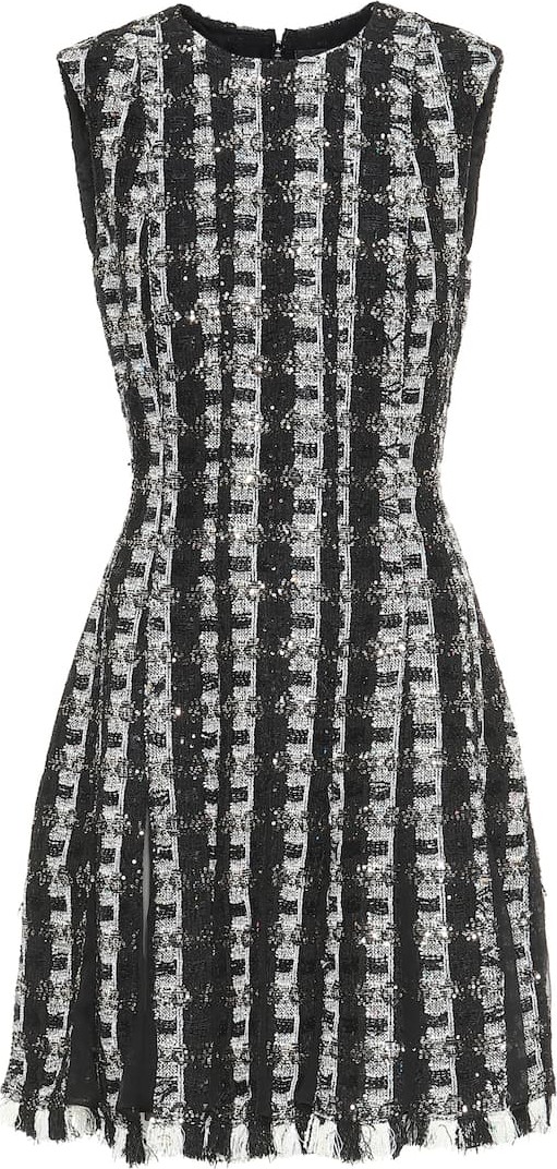 Oscar De La Renta Sequined tweed minidress