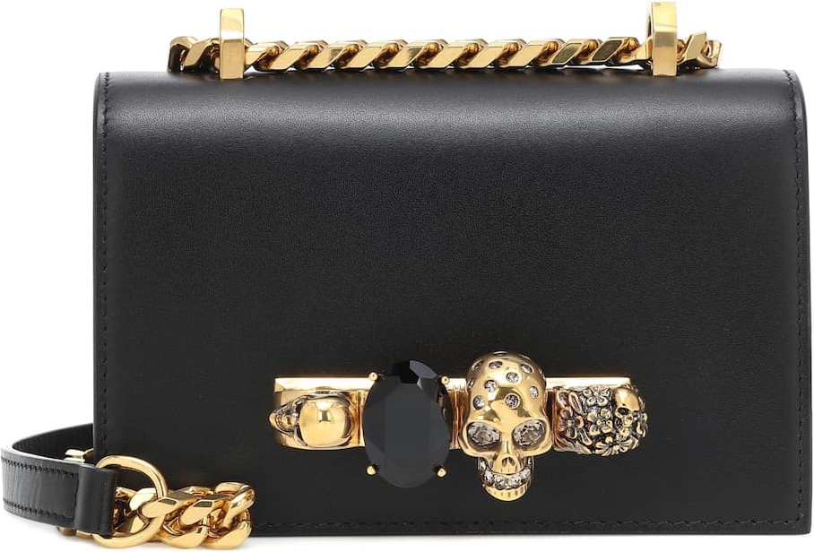 Alexander McQueen Jeweled Mini leather crossbody bag