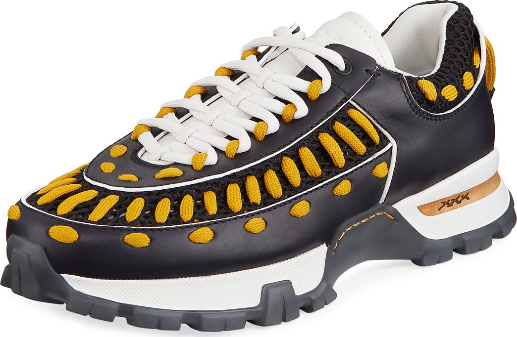 Ermenegildo Zegna Men's Claudio Low-Top Sneakers, Black