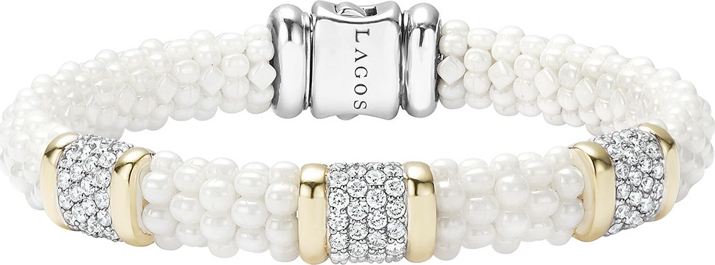 LAGOS White Caviar Pearl & Diamond 9mm Bracelet