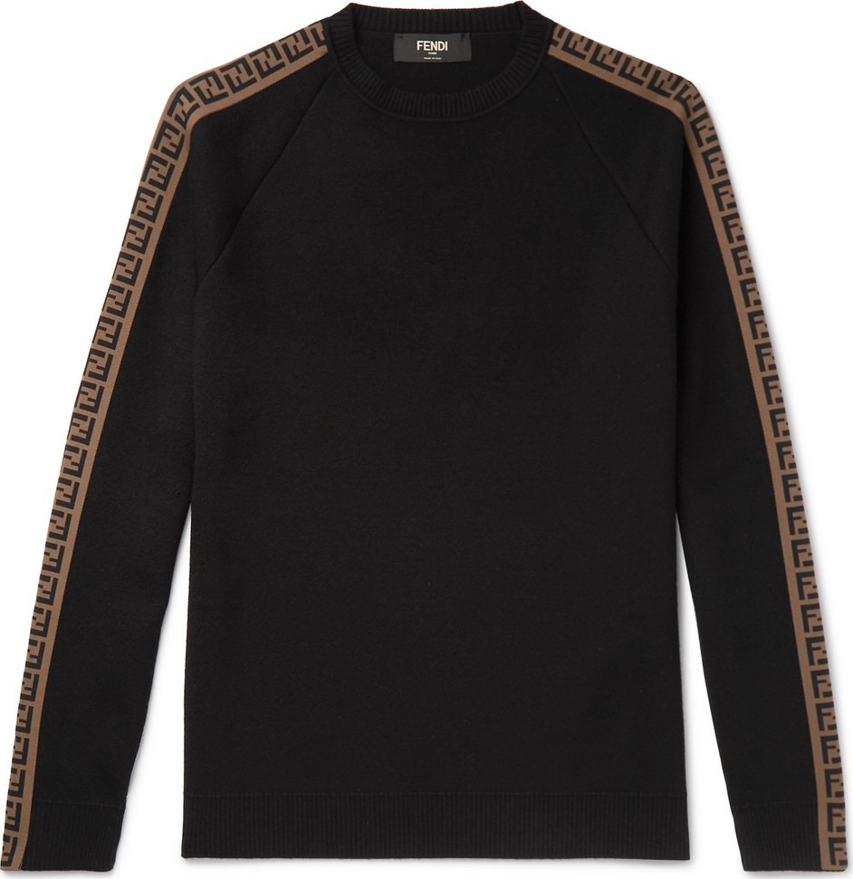 Fendi Slim-Fit Logo-Intarsia Wool Sweater