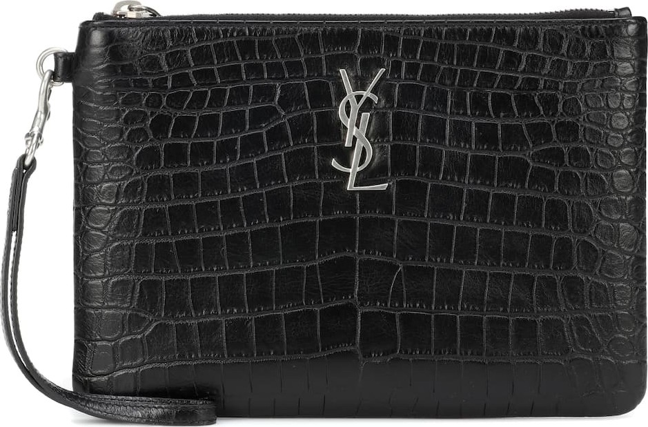 Saint Laurent Monogram leather pouch